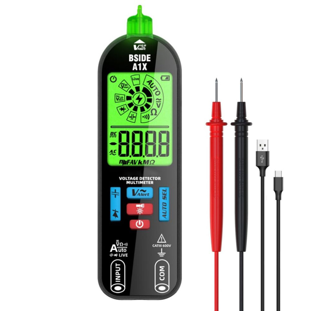 Auto Ranging Digital Multimeter Voltage Tester Rechargeable Dual Display For Home And Car 9330225490067