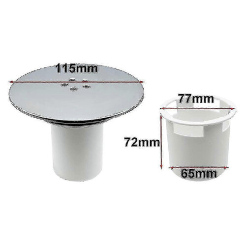 Shower Hole Cover 90mm/115mm - Chrome Bathroom Drain Replacement 2