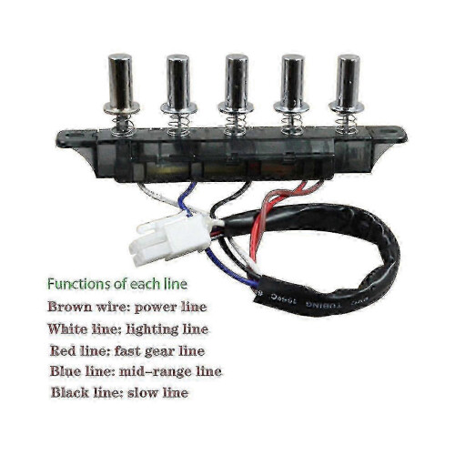Range Hood Power Switch with 5 Buttons and Wire 1