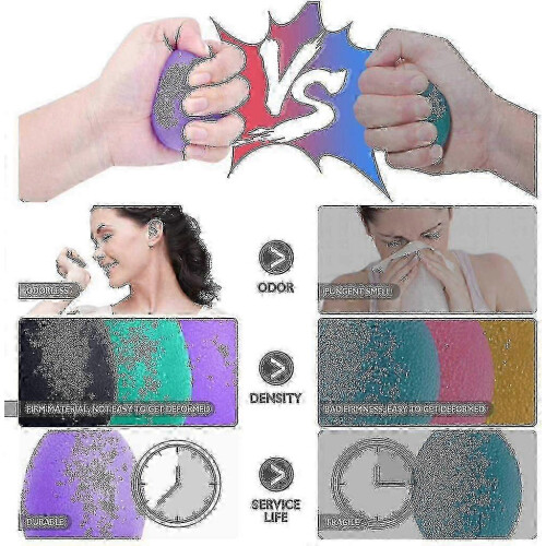 Arthritis Hand Therapy Balls - 3 Pack Silicone Exercise Set 1
