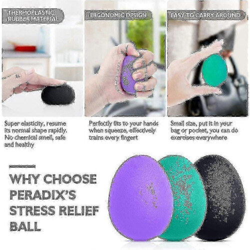 Arthritis Hand Therapy Balls - 3 Pack Silicone Exercise Set 2