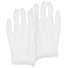 White Cotton Inspection Gloves for Men 6 Pairs Breathable Fingerprint Work for Coin Jewelry Art Handling