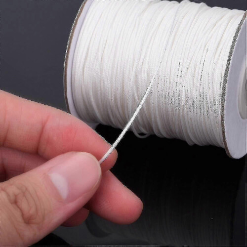 Pull cord for blinds, white 1.0mm braided shade, 109 yards/roll 2