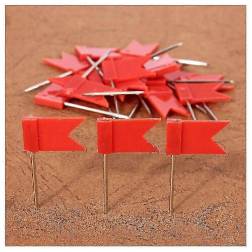 Flag drawing pins for notice board - 100pcs red map push pins 1