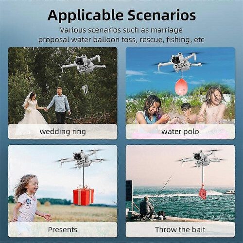 Sistema de lançamento de isco e entrega aérea fotossensível para drone, compatível com Mini 4 Pro, para pesca e presente 2