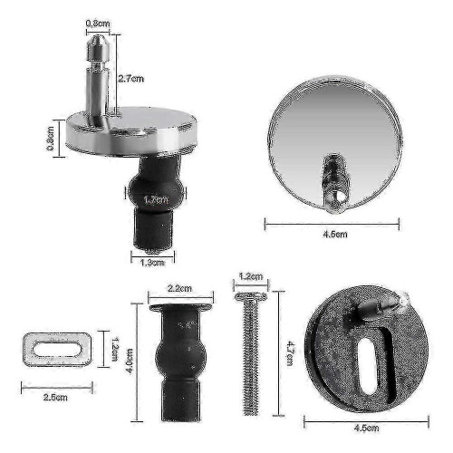 Toilet seat hinge for secure fixing, includes expansion bolts 2