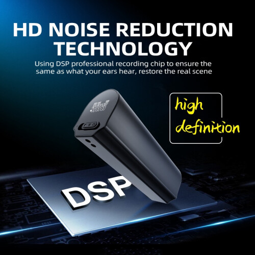 Digital Recorder DSP Noise Reduction OTG Support Long Battery - 64GB(Black) 1