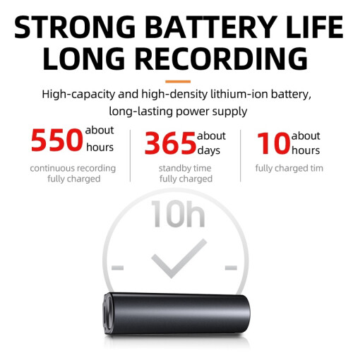 Digital Recorder DSP Noise Reduction OTG Support Long Battery - 32GB(Black) 2