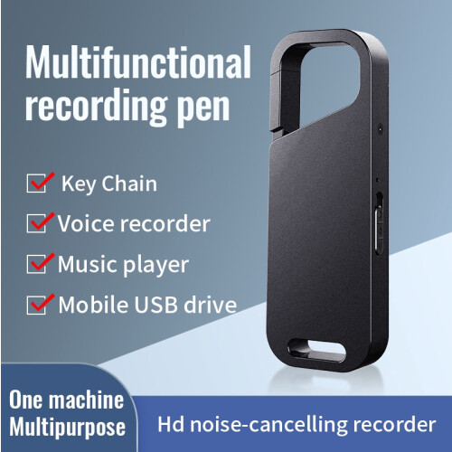 Mini Recorder Voice Activation Discreet MP3 Noise Reduction - 32GB(Black) 1