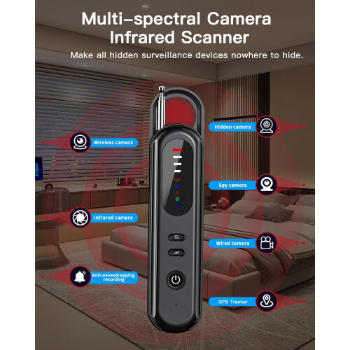 Anti-Spy Hidden Camera Detector and Eavesdropping RF Signal Scanner(Black) 1