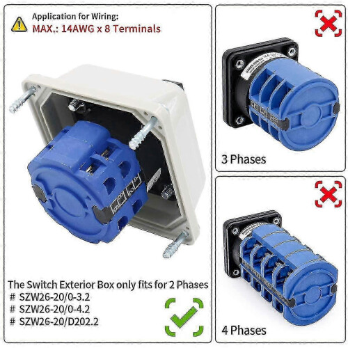 Changeover switch for universal use SZW26-20/D202.2D 2 phase 20A 2