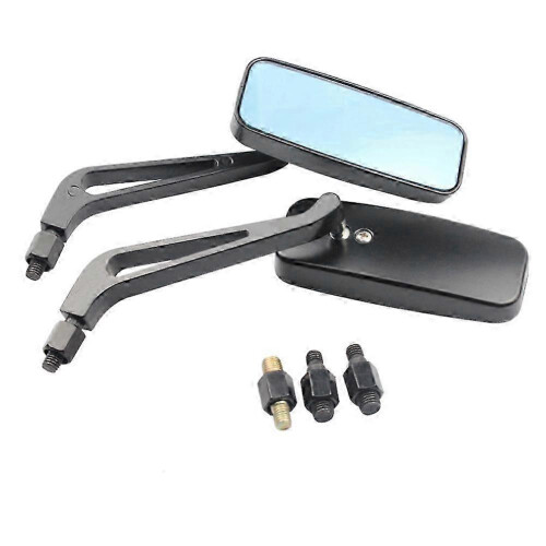 Motorcycle mirrors for Harley Breakout - Black rectangle 8mm 10mm