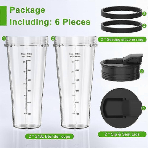 Replacement blade for Ninja blender, fits 24oz cups with lids 2