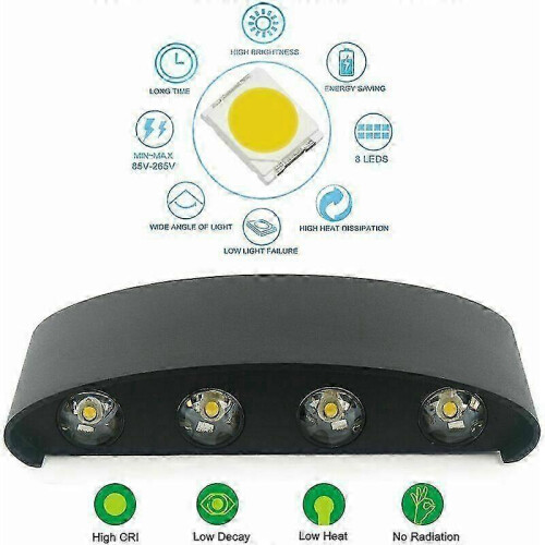 Applique murale LED noire à éclairage intérieur, éclairage indirect pour chambre à coucher 2