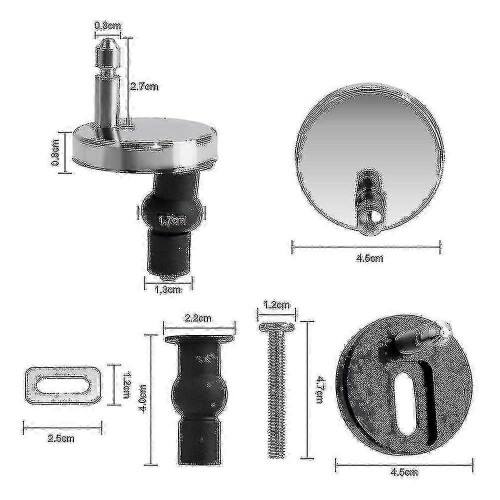 Universal Toilet Seat Hinge Kit for Secure Installation - 1 Pair 2