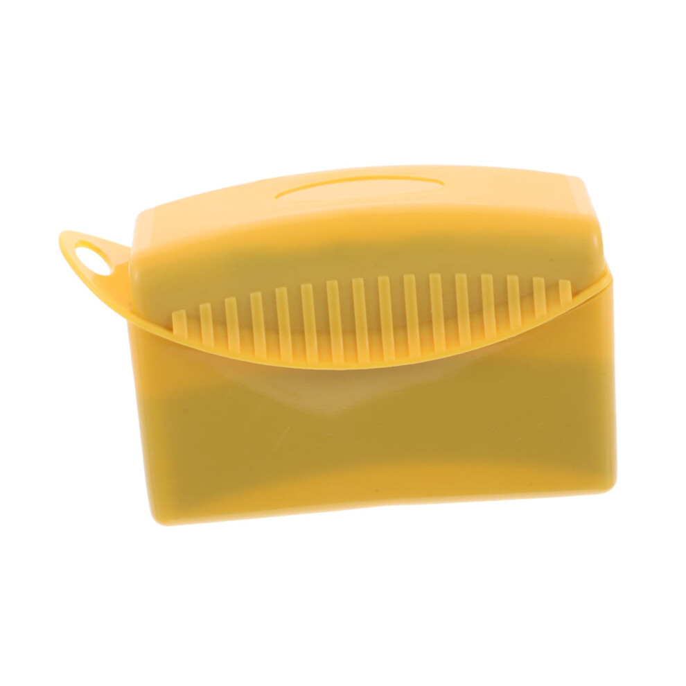Tire Cleaning Brush And Wax Applicator Pad With Ergonomic Crescent Design And Storage Lid 9330225490418