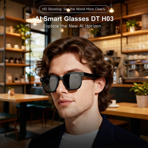 DTH03 AI Smart Glasses Camera Bluetooth Music Call Voice Assistant(Black) 1