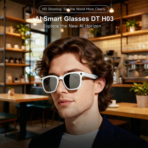DTH03 AI Smart Glasses Camera Bluetooth Music Call Voice Assistant(White) 1