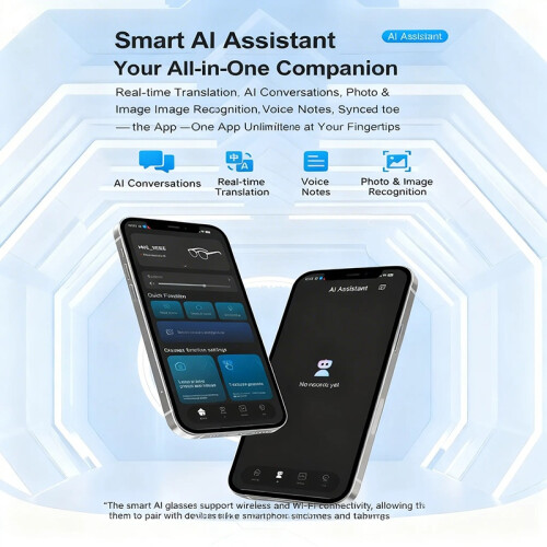 DTH03 AI Smart Glasses Camera Bluetooth Music Call Voice Assistant(White) 2