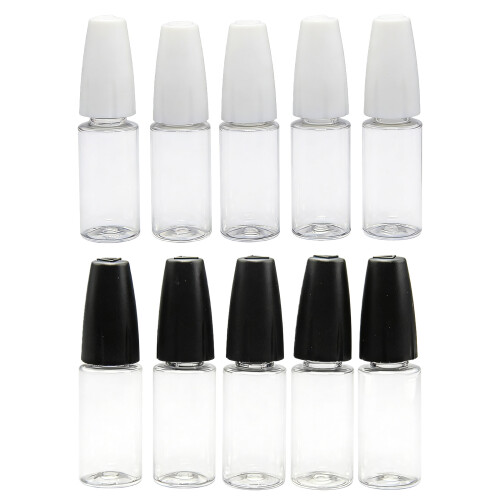 5Pcs Transparent Liquid Drip Bottle for Oils Paints-Black 2