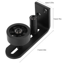 Black Sprayed Barn Door Floor Guide Stay Roller Adjustable Heavy Duty Aluminium