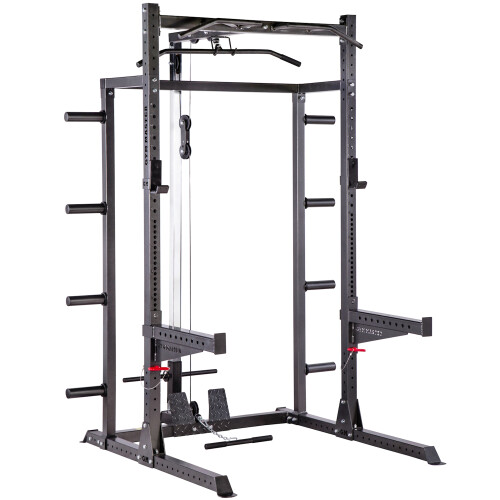 (GM2 Half Rack+Cable Pulley System+Storage) GYM MASTER GM2 Half Power Rack with Dual Cable Pulley System 1