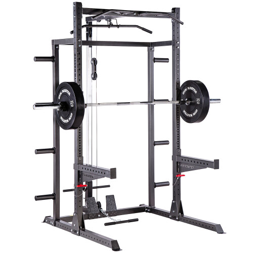 (GM2 Half Rack+Cable Pulley System+Storage) GYM MASTER GM2 Half Power Rack with Dual Cable Pulley System 2