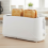 White 4 Slice Long Slot Toaster Variable Heating Levels 2