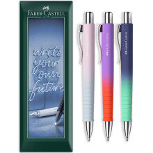 Faber-Castell Poly Ball Flow XB Ballpoint Pen Blue Ink Pack of 3