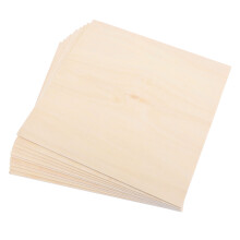 10Pcs Basswood Sheets 3mm Thick Plywood Boards Unfinished Wood Squares for Crafts Cutting Staining 200x200mm