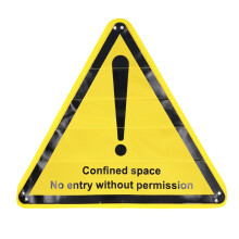 Lock Out Warning Sign Polyester Triangle Isolation Lock Warning Sign for Dangerous Places