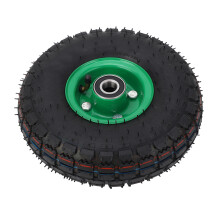 10 Inch Rubber Wheel Replacement 4.10/3.50?4 Inflatable Wheel for Garden Cart Trolley Wheelbarrow 6204 Bearing 250KG Load