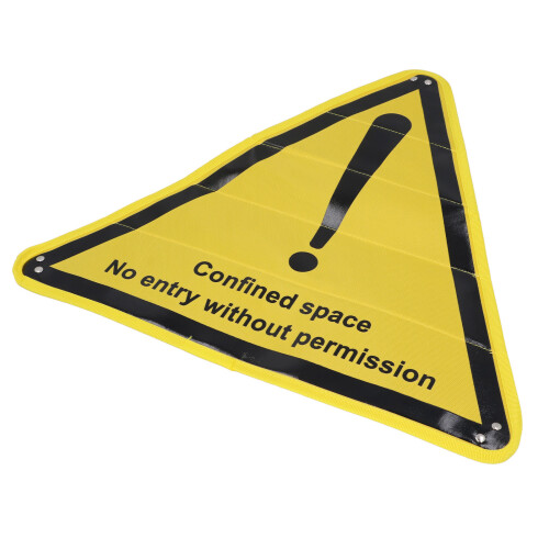 Lock Out Warning Sign Polyester Triangle Isolation Lock Warning Sign for Dangerous Places 1