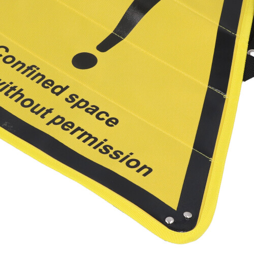 Lock Out Warning Sign Polyester Triangle Isolation Lock Warning Sign for Dangerous Places 2