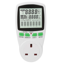 Energy Monitor 0.000KWh-9999KWh Power Meter Plug 0-16A Electricity Usage Monitor