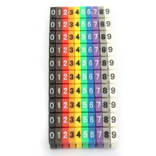 Digital Number Tube Wire Number Label Tube Cable Marker Colorful (100Pcs 4mm2)