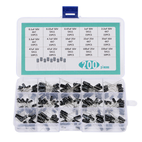 200PCS 15Values Electrolytic Capacitors Kit with Box 1