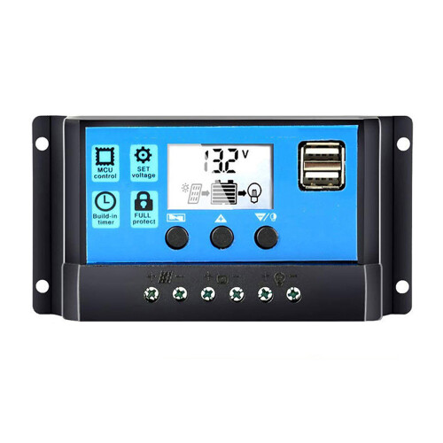 Universal Solar Panel Controller Battery Charge Regulator 12V/24V Auto With Dual USB for DIY 1
