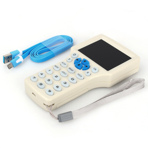 9 Frequency Copy Encrypted NFC Smart Card RFID Copier ID/IC Reader Writer With USB Cable White 1