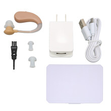 Rechargeable Hearing Amplifier Elderly Volume Adjustable Hearing Aid with Storage Box