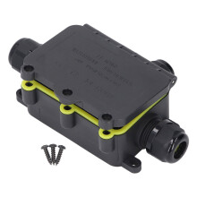 Water Proof Junction Box 3 Way IP68 Plastic External Electric Power Cord Box for Outdoor Lighting 450V