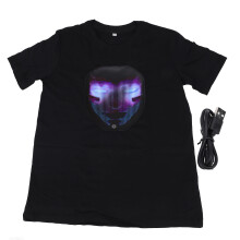 LED T Shirt Bluetooth Programmable APP Control Customizable Patterns Colorful Matrix Funny Glow Shirts S for Party