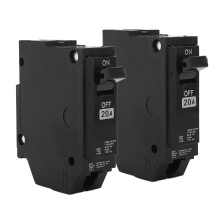 2PCS Plug in Circuit Breaker Rail Mount 1P 20A Miniature Air Switch Protective Breaker for Home Use