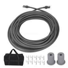 Rectangular Satellite Cable 30FT Waterproof Satellite Replacement Cable with 2 Protectors 10 Retention Snaps Storage Bag for Gen3