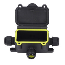 Electrical Junction Box IP68 Water Proof 4 Way Wiring Box 450V Plastic Power Cord Case for Outdoor LED Landscape Lighting