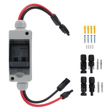 Solar Panel Disconnect Switch 30A DC AC Shut Off 2 Poles Outdoor Home Miniature PV Circuit Breaker Box IP65 Water Proof