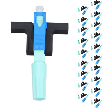 20PCS FTTH Embedded Fiber Connectors SC-UPC Cold Splicing Single Mode Fiber Optic Quick Connector T Type Round Port