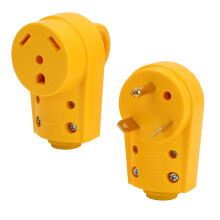 RV Male and Female Plug Set 30 Amp TT-30P TT-30R Heavy Duty 30 Amp RV Plug Set for Camping