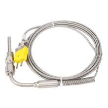 K Type EGT Thermocouple 1/8in NPT Thread Stainless Steel Exhaust Gas Temp Probe with Exposed Tip and Connector 300cm/118.11in