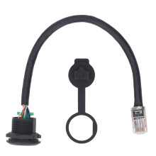 8 Pin Female Connector Cable E13 Thread to RJ45 8 Pin Male Straight Head Unshielded PVC Connector Cable